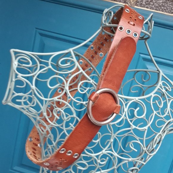 Genuine Leather Belt Metal Studded Rivets Grommets Woven Braided Western Women main image 7